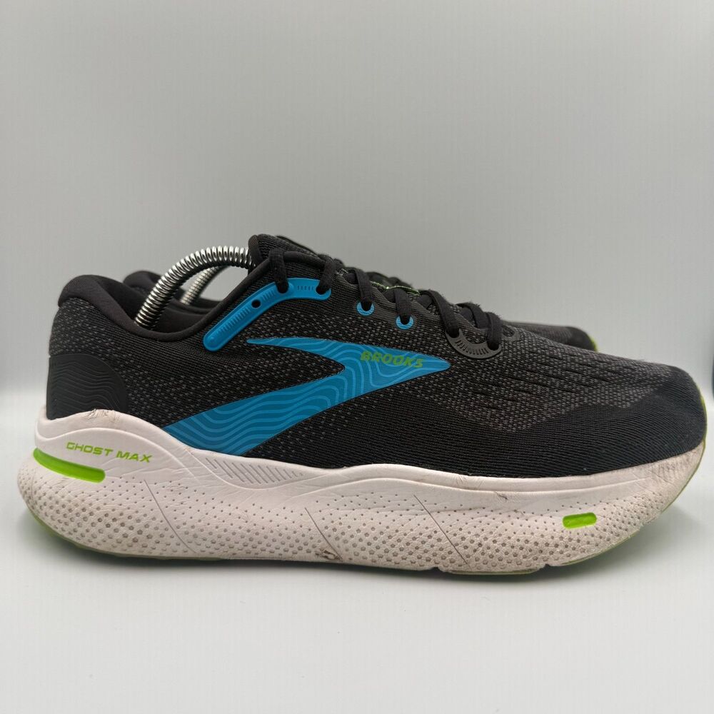 Brooks Ghost Max Men's Size 10.5 Extra Wide(4E) Black Blue White Running Shoes